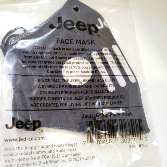 JEEP face mask 😷 w/grill  design - Picture 3 of 5